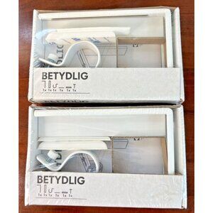 IKEA Betydlig LOT OF 2 Curtain Rod Holder Bracket White 302.198.89 New Sealed
